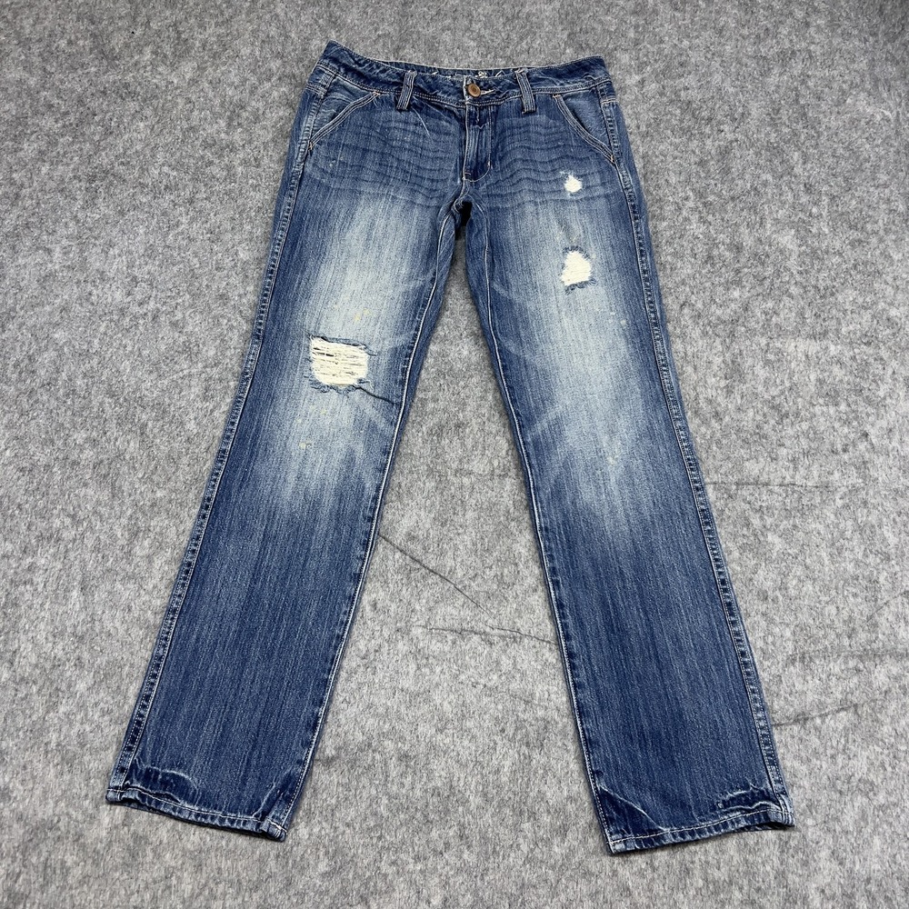 American Eagle Jeans Womens 2 Boy Fit Distressed Straight Leg Denim Vintage Pant